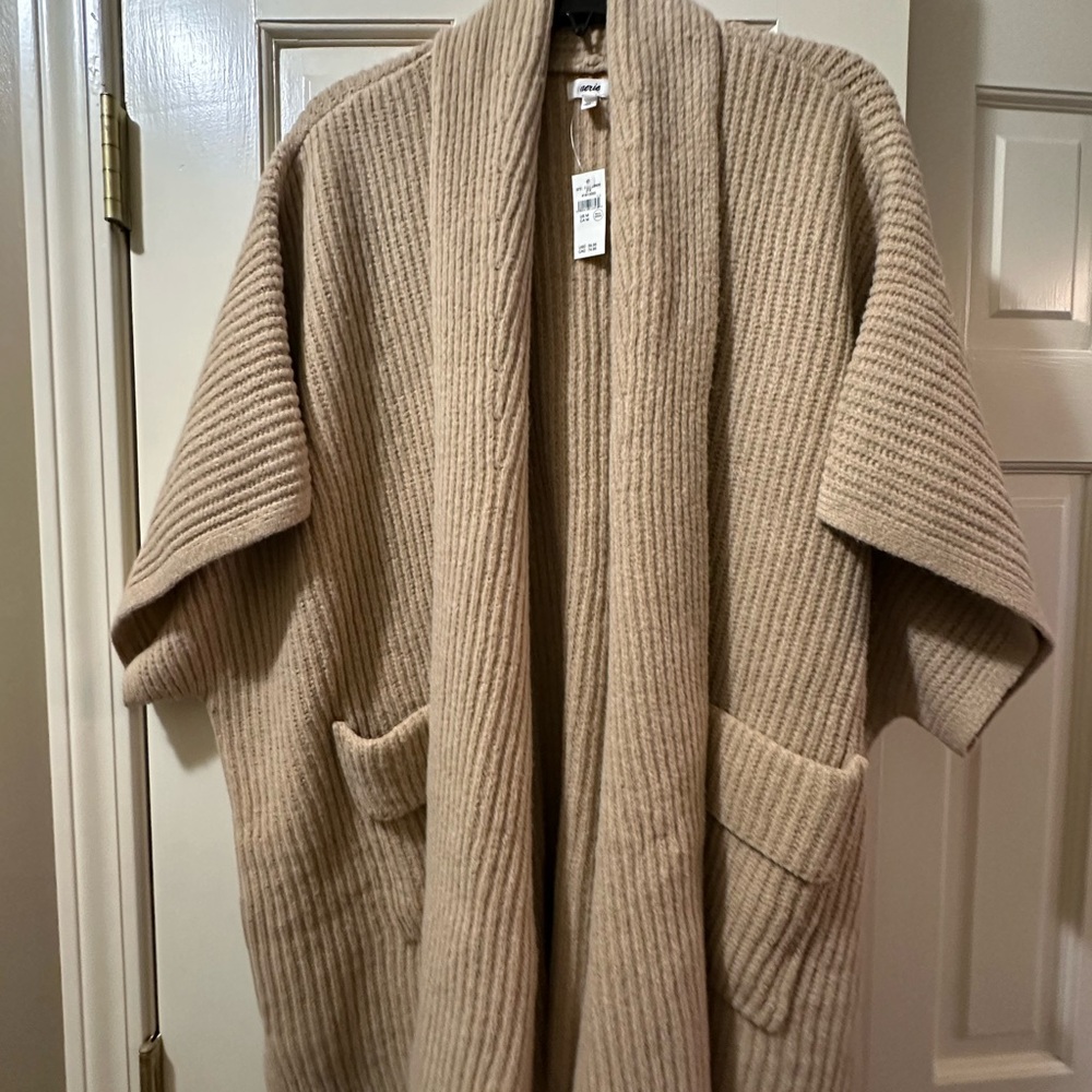 Aerie Shawl Collar Cape Sweater